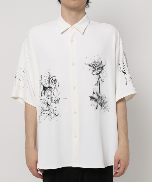 HARE（ハレ）の「ドローイングモチーフシャツ(HARE)（シャツ/ブラウス・メンズ・ブラック/ホワイト/グリーン/ブルー系その他・SMALL/MEDIUM）」の22枚目の写真