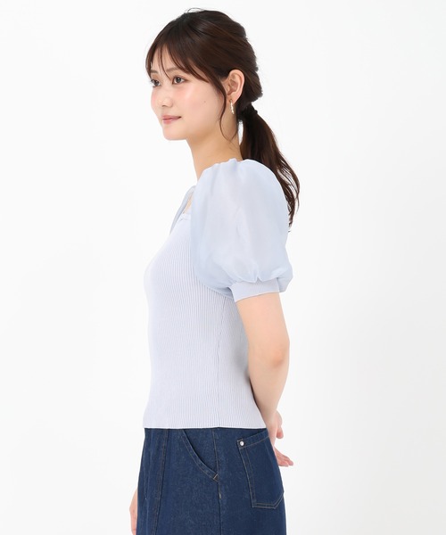 MISCH MASCH(ミッシュマッシュ)の「アシメリブシアー袖ニット(ニット/セーター・レディース・ブルー/ブラック/ホワイト/ベージュ・フリ-)」の21枚目の写真
