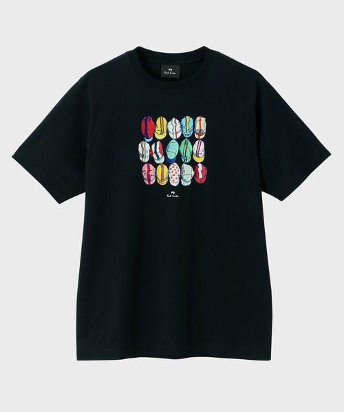 PS Paul Smith(ピーエスポールスミス)の「"Cycling Caps" Tシャツ / 152572 011R(Tシャツ/カットソー・メンズ・ホワイト/ブラック・SMALL/MEDIUM/LARGE/X-LARGE/XX-LARGE)」の2枚目の写真