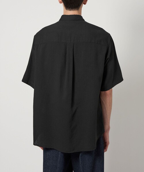 Steven Alan＞ CC ピケ ストライプ レギュラーカラー シャツ