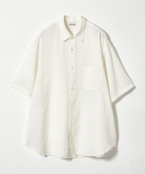 アメリカ製 Steven Alan 丸襟 ラウンドカラーコットンシャツ