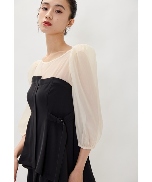 niana(ニアナ)の「セパレートパンツコンビネーション 2点セット セットアップ ブラウス パンツドレス 結婚式 成人式 二次会 同窓会 入学式 卒業式 パーティードレス オケージョンドレス お呼ばれ(パンツドレス・レディース・ブラック/ベージュ/チャコール/ブラック×ベージュ・M/L/S)」の11枚目の写真