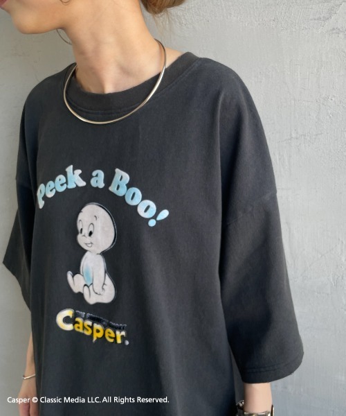 JEANS FACTORY Clothes（ジーンズファクトリークローズ）の「[JEANS FACTORY CLOTHES/ジーンズファクトリークローズ] CASPER / ダメージ キャラクターTシャツ（Tシャツ/カットソー・レディース・ブラック・S/M/L）」の3枚目の写真