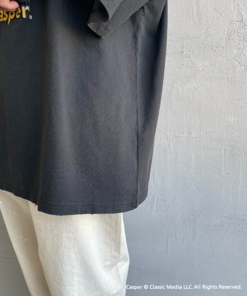 JEANS FACTORY Clothes（ジーンズファクトリークローズ）の「[JEANS FACTORY CLOTHES/ジーンズファクトリークローズ] CASPER / ダメージ キャラクターTシャツ（Tシャツ/カットソー・レディース・ブラック・S/M/L）」の2枚目の写真