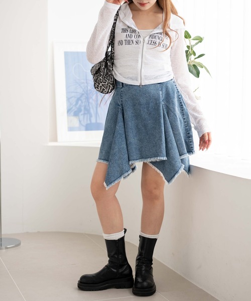 WEGO（ウィゴー）の「WEGO/イレヘムデニムミニスカート（デニムスカート・レディース・コバルトブルー/ブラック系3・FREE）」の19枚目の写真