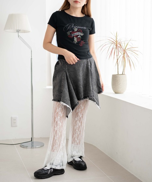 WEGO（ウィゴー）の「WEGO/イレヘムデニムミニスカート（デニムスカート・レディース・コバルトブルー/ブラック系3・FREE）」の3枚目の写真