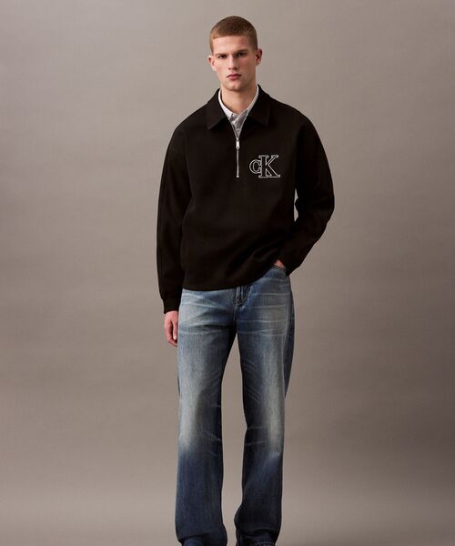 Calvin Klein(カルバン・クライン)の「ダブルニット レギュラーセーター(スウェット・メンズ・ブラック/ベージュ・S/XS/M)」の3枚目の写真