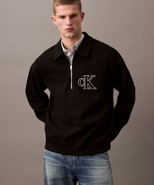 Calvin Klein(カルバン・クライン)の「ダブルニット レギュラーセーター(スウェット・メンズ・ブラック/ベージュ・S/XS/M)」の14枚目の写真