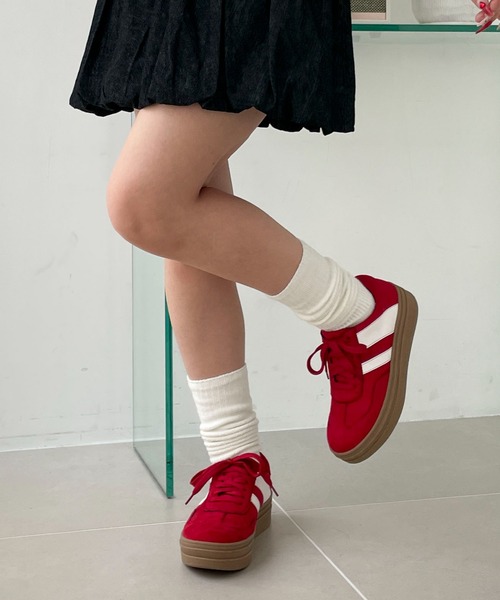 WEGO（ウィゴー）の「WEGO/ローテクダブルラインスニーカー（スニーカー・レディース・ホワイト/ブラック/ライトピンク/レッド・LARGE/MEDIUM/SMALL）」の13枚目の写真