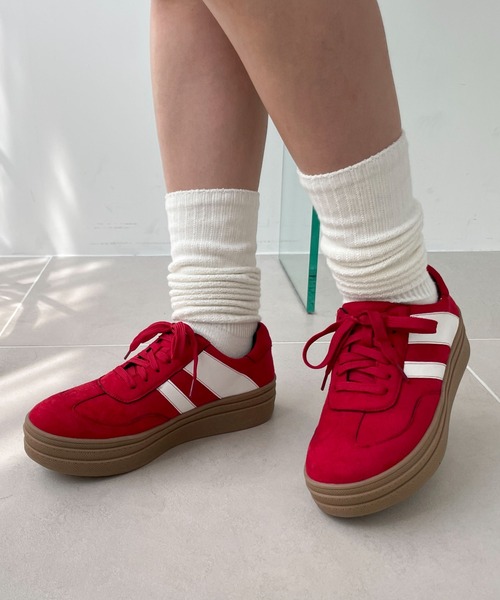 WEGO（ウィゴー）の「WEGO/ローテクダブルラインスニーカー（スニーカー・レディース・ホワイト/ブラック/ライトピンク/レッド・LARGE/MEDIUM/SMALL）」の12枚目の写真