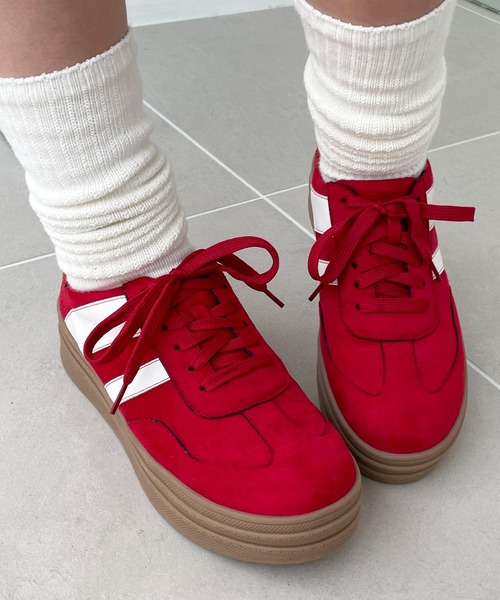 WEGO（ウィゴー）の「WEGO/ローテクダブルラインスニーカー（スニーカー・レディース・ホワイト/ブラック/ライトピンク/レッド・LARGE/MEDIUM/SMALL）」の11枚目の写真