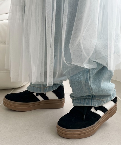 WEGO（ウィゴー）の「WEGO/ローテクダブルラインスニーカー（スニーカー・レディース・ホワイト/ブラック/ライトピンク/レッド・LARGE/MEDIUM/SMALL）」の19枚目の写真