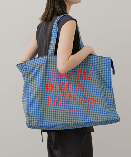 SENSE OF PLACE by URBAN RESEARCH（センスオブプレイスバイアーバンリサーチ）の「ロゴチェックビッドトート（トートバッグ・レディース・レッド/ライトブルー/グレー・ONE）」の22枚目の写真