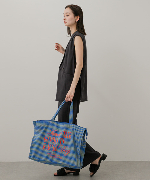 SENSE OF PLACE by URBAN RESEARCH（センスオブプレイスバイアーバンリサーチ）の「ロゴチェックビッドトート（トートバッグ・レディース・レッド/ライトブルー/グレー・ONE）」の15枚目の写真
