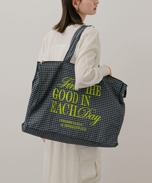 SENSE OF PLACE by URBAN RESEARCH（センスオブプレイスバイアーバンリサーチ）の「ロゴチェックビッドトート（トートバッグ・レディース・レッド/ライトブルー/グレー・ONE）」の19枚目の写真
