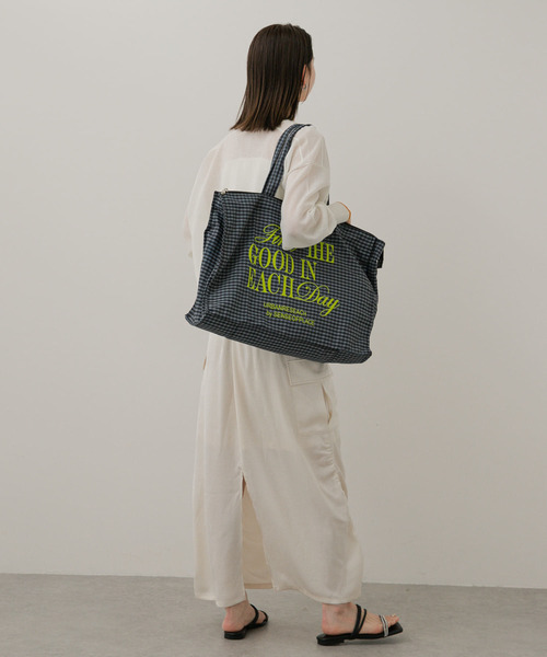 SENSE OF PLACE by URBAN RESEARCH（センスオブプレイスバイアーバンリサーチ）の「ロゴチェックビッドトート（トートバッグ・レディース・レッド/ライトブルー/グレー・ONE）」の13枚目の写真