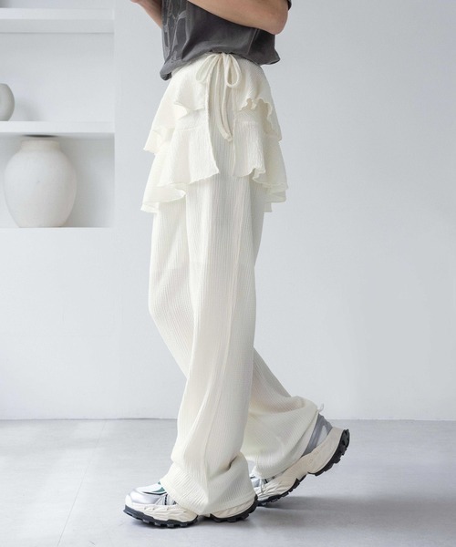 JEANASIS（ジーナシス）の「フリルスカートレイヤードパンツ/497967（その他パンツ・レディース・ブラック/オフホワイト/チャコールグレー・FREE）」の20枚目の写真