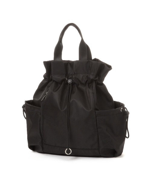 GLOBAL WORK（グローバルワーク）の「撥水軽量巾着リュック/420410（バックパック/リュック・レディース・グレー/アイボリー/ブラック・ONE SIZE）」の12枚目の写真