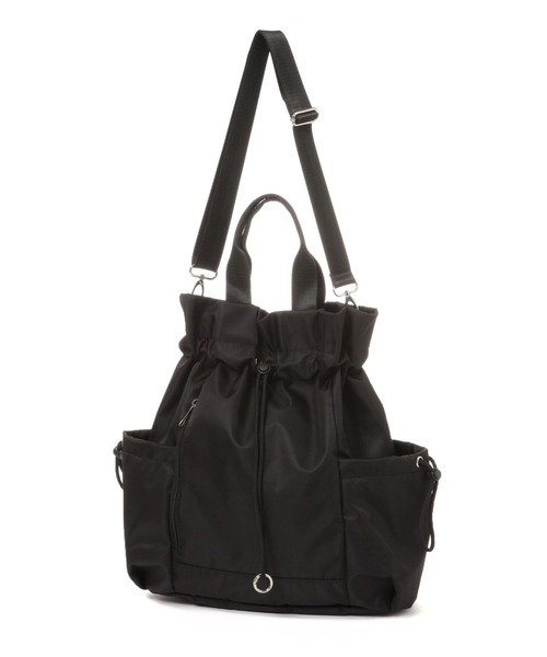 GLOBAL WORK（グローバルワーク）の「撥水軽量巾着リュック/420410（バックパック/リュック・レディース・グレー/アイボリー/ブラック・ONE SIZE）」の13枚目の写真