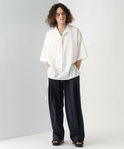 HARE（ハレ）の「【一部カラーSET UP対応】メタルパーツボウタイシャツ(HARE)（シャツ/ブラウス・メンズ・ブラック/グレー系その他/ホワイト/パープル・FREE）」の6枚目の写真