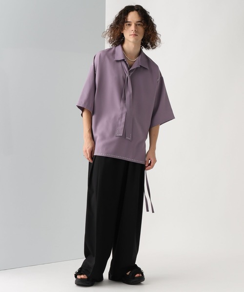 HARE（ハレ）の「【一部カラーSET UP対応】メタルパーツボウタイシャツ(HARE)（シャツ/ブラウス・メンズ・ブラック/グレー系その他/ホワイト/パープル・FREE）」の14枚目の写真