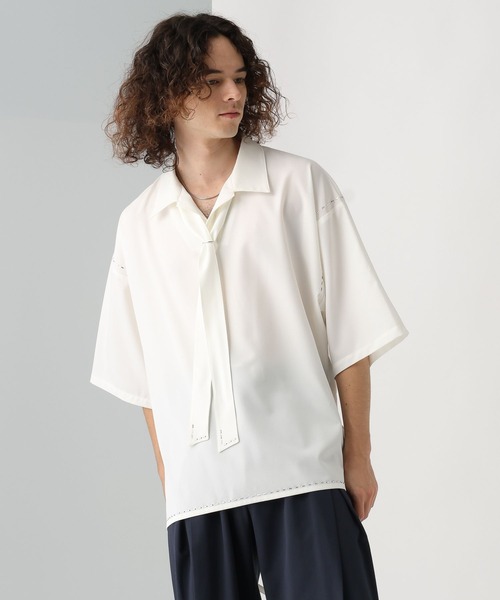 HARE（ハレ）の「【一部カラーSET UP対応】メタルパーツボウタイシャツ(HARE)（シャツ/ブラウス・メンズ・ブラック/グレー系その他/ホワイト/パープル・FREE）」の15枚目の写真