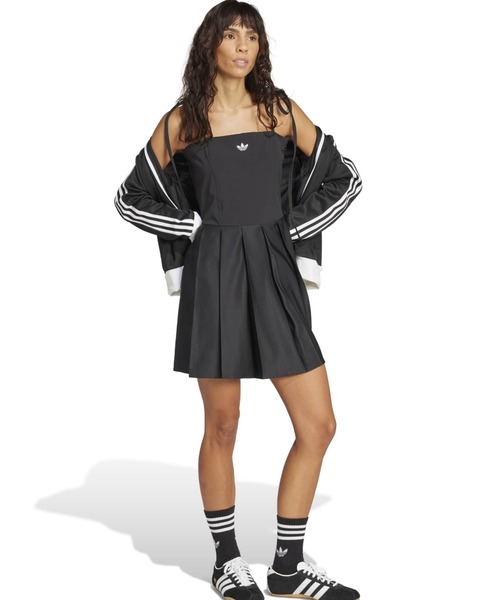 adidas RIBBON PLEATED MINI DRESS / アディダス リボン プリーツ ミニ