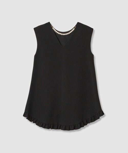 LOULOU WILLOUGHBY】パールネックレス付きフリルブラウス（シャツ