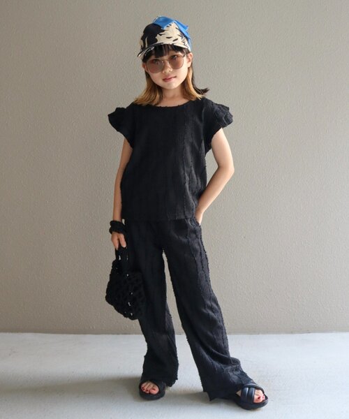 CIAOPANIC TYPY（チャオパニックティピー）の「【KIDS】微フリンジフレアパンツ（その他パンツ・キッズ・ブルー/ブラック・SMALL/MEDIUM/LARGE/X-LARGE/XX-LARGE）」の5枚目の写真