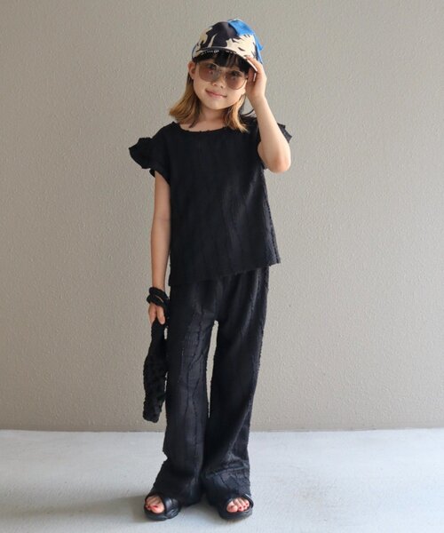 CIAOPANIC TYPY（チャオパニックティピー）の「【KIDS】微フリンジフレアパンツ（その他パンツ・キッズ・ブルー/ブラック・SMALL/MEDIUM/LARGE/X-LARGE/XX-LARGE）」の6枚目の写真