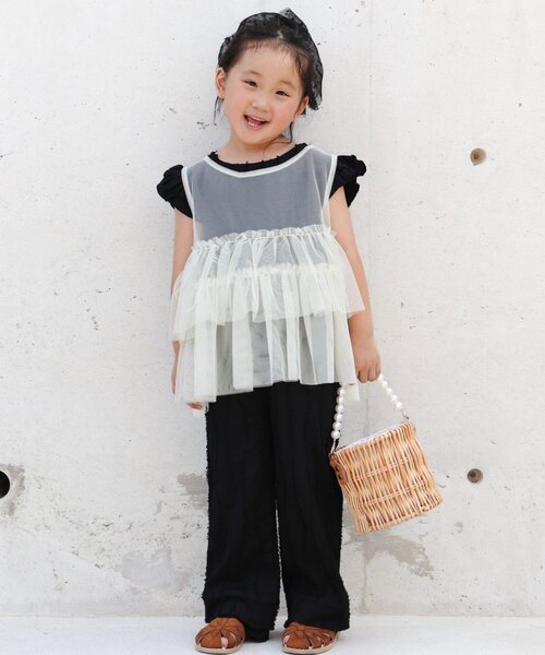 CIAOPANIC TYPY（チャオパニックティピー）の「【KIDS】微フリンジフレアパンツ（その他パンツ・キッズ・ブルー/ブラック・SMALL/MEDIUM/LARGE/X-LARGE/XX-LARGE）」の9枚目の写真