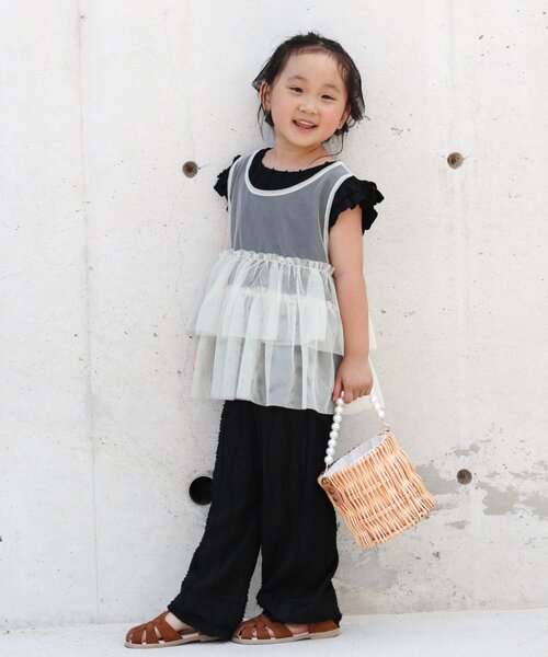 CIAOPANIC TYPY（チャオパニックティピー）の「【KIDS】微フリンジフレアパンツ（その他パンツ・キッズ・ブルー/ブラック・SMALL/MEDIUM/LARGE/X-LARGE/XX-LARGE）」の10枚目の写真