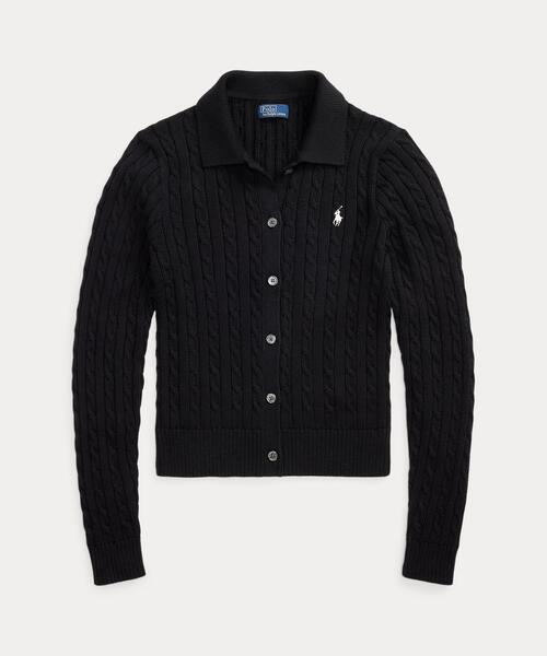 POLO RALPH LAUREN（ポロ ラルフ ローレン）の「ケーブルニット コットン カーディガン（カーディガン/ボレロ・レディース・ブラック系1・L/M/S/XS/XXS）」の7枚目の写真