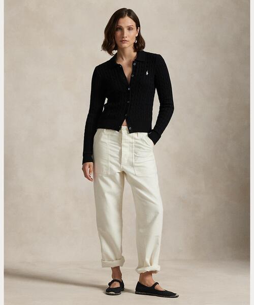 POLO RALPH LAUREN（ポロ ラルフ ローレン）の「ケーブルニット コットン カーディガン（カーディガン/ボレロ・レディース・ブラック系1・L/M/S/XS/XXS）」の6枚目の写真