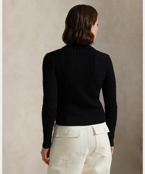 POLO RALPH LAUREN（ポロ ラルフ ローレン）の「ケーブルニット コットン カーディガン（カーディガン/ボレロ・レディース・ブラック系1・L/M/S/XS/XXS）」の5枚目の写真