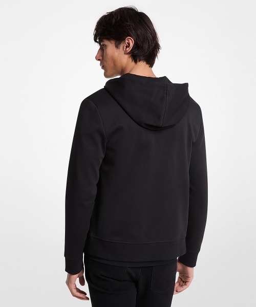 マイケルコースジップパーカー黒 中古・古着通販】MICHAEL KORS (マイケルコース) ロゴテープ