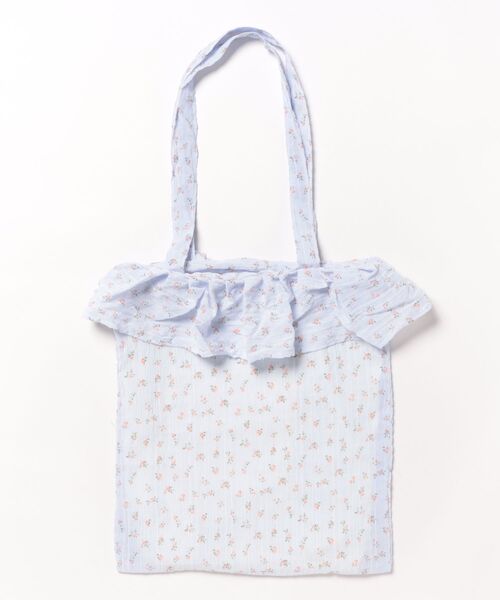 VIBGYOR（ヴィブジョー）の「Liaa/小花柄 フリル トートバッグ A18655（トートバッグ・レディース・ブルー/パープル/アイボリー・FREE）」の13枚目の写真