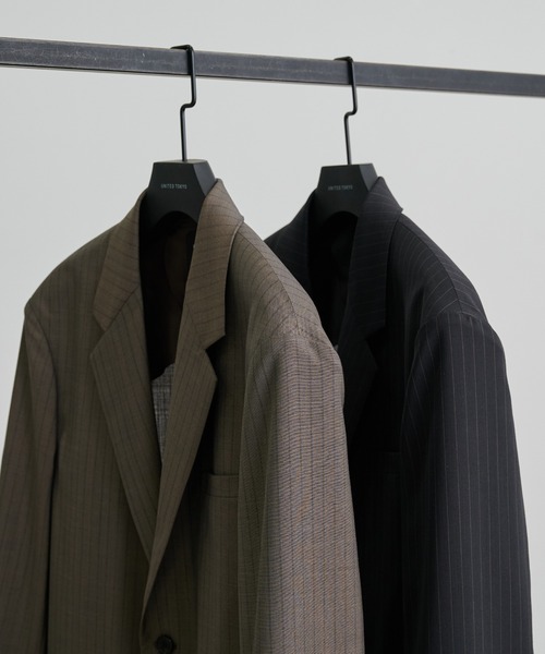 UNITED TOKYO（ユナイテッドトウキョウ）の「SUMMER WOOL シングルジャケット（テーラードジャケット・メンズ・グレイッシュベージュ/ブラック・1/2）」の5枚目の写真