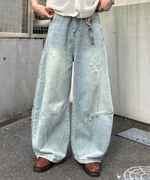 ADAMASTE(A_}Xg)ADAMASTE SELECT vintage like baggy damage denim pants - Be[WCNoM[_[Wfj(fjpc)