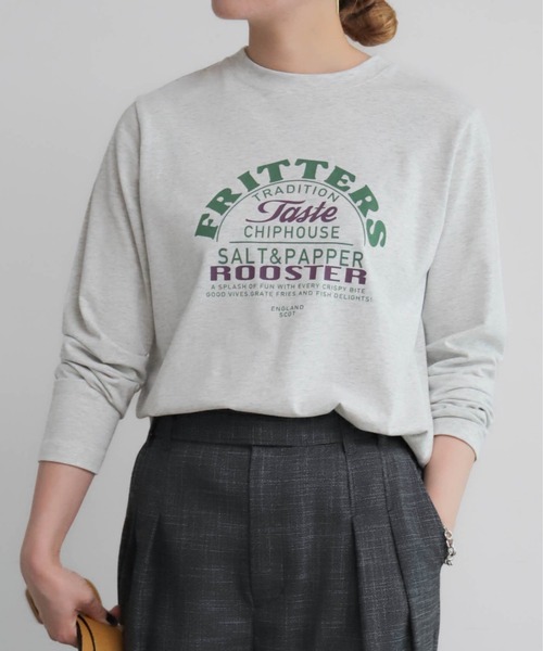 NOMBRE IMPAIR(ノンブルアンペール)の「FRITTERSロゴ 長袖TEE(Tシャツ/カットソー・レディース・グレー/イエロー/キナリ・FREE)」の3枚目の写真
