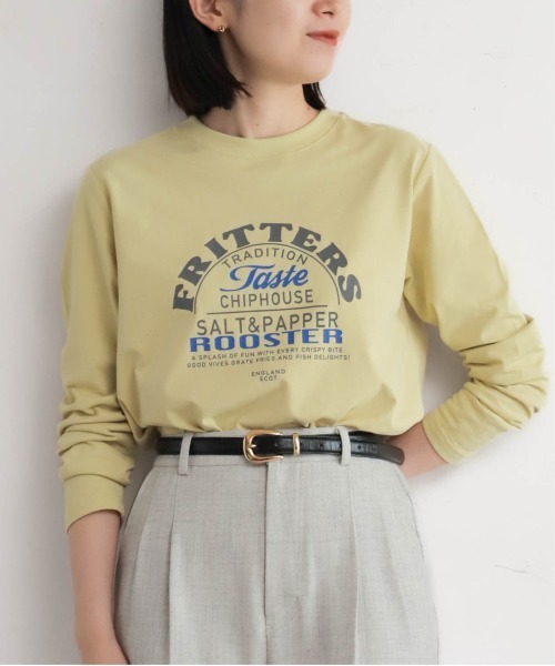 NOMBRE IMPAIR(ノンブルアンペール)の「FRITTERSロゴ 長袖TEE(Tシャツ/カットソー・レディース・グレー/イエロー/キナリ・FREE)」の1枚目の写真