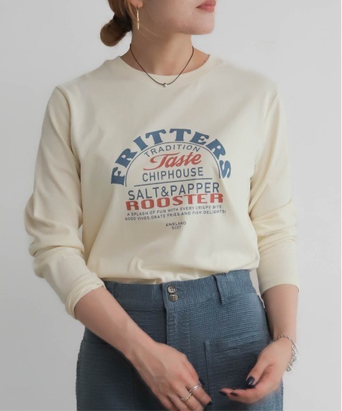 NOMBRE IMPAIR(ノンブルアンペール)の「FRITTERSロゴ 長袖TEE(Tシャツ/カットソー・レディース・グレー/イエロー/キナリ・FREE)」の2枚目の写真