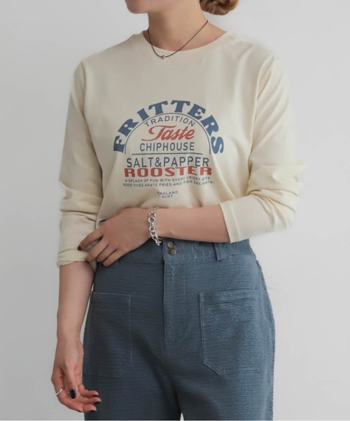NOMBRE IMPAIR(ノンブルアンペール)の「FRITTERSロゴ 長袖TEE(Tシャツ/カットソー・レディース・グレー/イエロー/キナリ・FREE)」の11枚目の写真