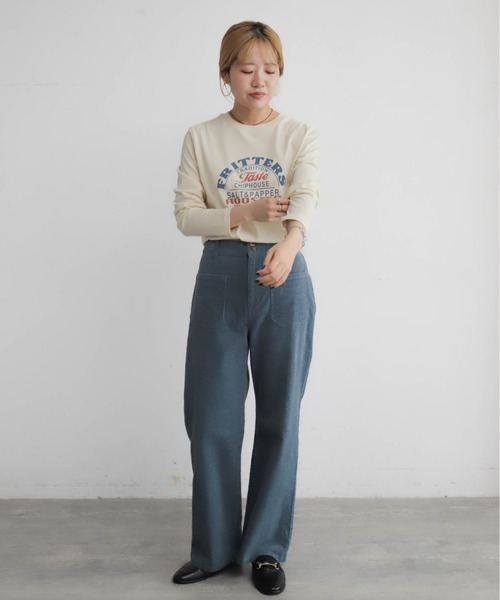 NOMBRE IMPAIR(ノンブルアンペール)の「FRITTERSロゴ 長袖TEE(Tシャツ/カットソー・レディース・グレー/イエロー/キナリ・FREE)」の8枚目の写真