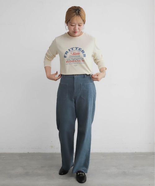 NOMBRE IMPAIR(ノンブルアンペール)の「FRITTERSロゴ 長袖TEE(Tシャツ/カットソー・レディース・グレー/イエロー/キナリ・FREE)」の15枚目の写真