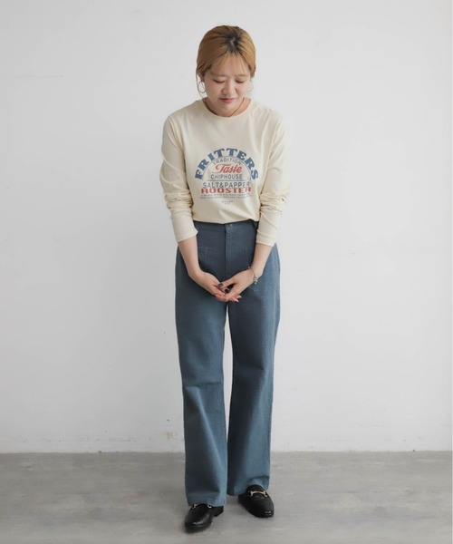 NOMBRE IMPAIR(ノンブルアンペール)の「FRITTERSロゴ 長袖TEE(Tシャツ/カットソー・レディース・グレー/イエロー/キナリ・FREE)」の9枚目の写真