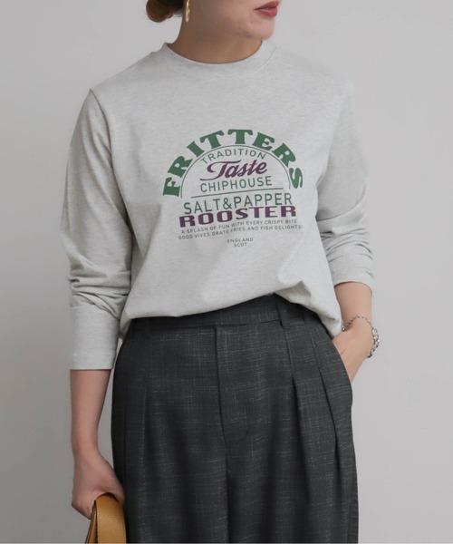 NOMBRE IMPAIR(ノンブルアンペール)の「FRITTERSロゴ 長袖TEE(Tシャツ/カットソー・レディース・グレー/イエロー/キナリ・FREE)」の22枚目の写真