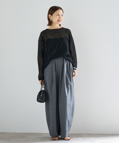 IENA（イエナ）の「アルパカMIXシアー プルオーバー（ニット/セーター・レディース・ブラック/カーキ/ライトグレー/ブラック系その他・FREE）」の9枚目の写真