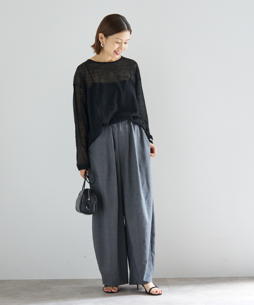 IENA（イエナ）の「アルパカMIXシアー プルオーバー（ニット/セーター・レディース・ブラック/カーキ/ライトグレー/ブラック系その他・FREE）」の10枚目の写真