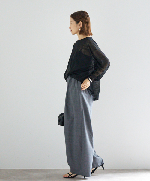 IENA（イエナ）の「アルパカMIXシアー プルオーバー（ニット/セーター・レディース・ブラック/カーキ/ライトグレー/ブラック系その他・FREE）」の11枚目の写真